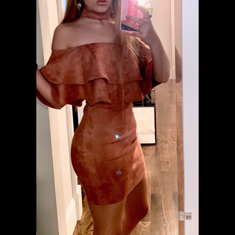 💖Dusty Pink Faux Velveteen Cocktail dress